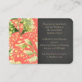 Coral Floral Mariage Réception Invitation Insertio (Devant)