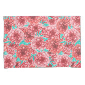 Coral Floral Pattern Kussensloop (Voorkant-Rechts)