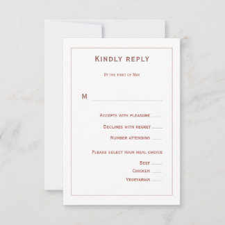 Coral Floral Wedding RSVP Kaartje