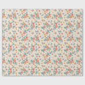 Coral Flower Garden Pattern Cadeaupapier (Vlak)