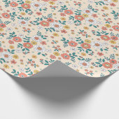 Coral Flower Garden Pattern Cadeaupapier (Hoek)