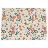 Coral Flower Garden Pattern Groot Cadeauzakje (Achterkant)