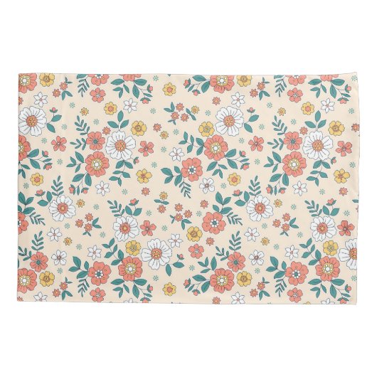 Coral Flower Garden Pattern Kussensloop (Achterkant)
