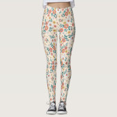 Coral Flower Garden Pattern Leggings (Voorkant)