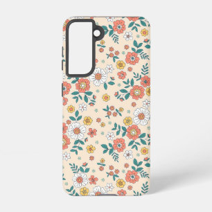 Coral Flower Garden Pattern Samsung Galaxy Hoesje