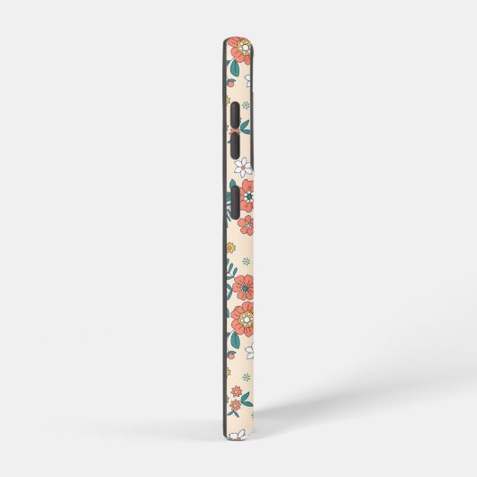 Coral Flower Garden Pattern Samsung Galaxy Hoesje (Rechterkant)