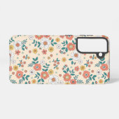 Coral Flower Garden Pattern Samsung Galaxy Hoesje (Achterkant horizontaal)