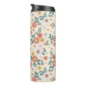 Coral Flower Garden Pattern Thermosbeker (Geroteerd rechts)