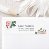 Coral Flowers Return Address Label (Insitu)