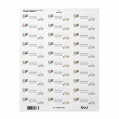Coral Flowers Return Address Label (Full Sheet)