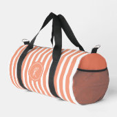Coral French Beach Stripe Persoonlijk Monogram Plunjezak (Rechterhoek)