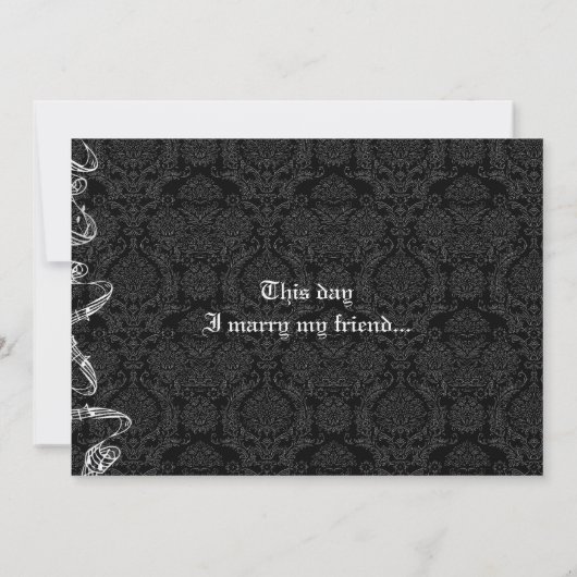 Coral & Fuchsia Gerber Daisy Faire-part de mariage (Dos)