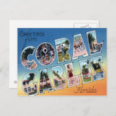 Coral Gables Florida Grote letter Briefkaart (Voorkant / Achterkant)