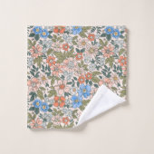 Coral Garden Flower Pattern Bad Handdoek (Wasdoekje)