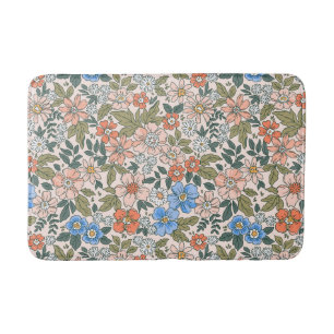 Coral Garden Flower Pattern Badmat