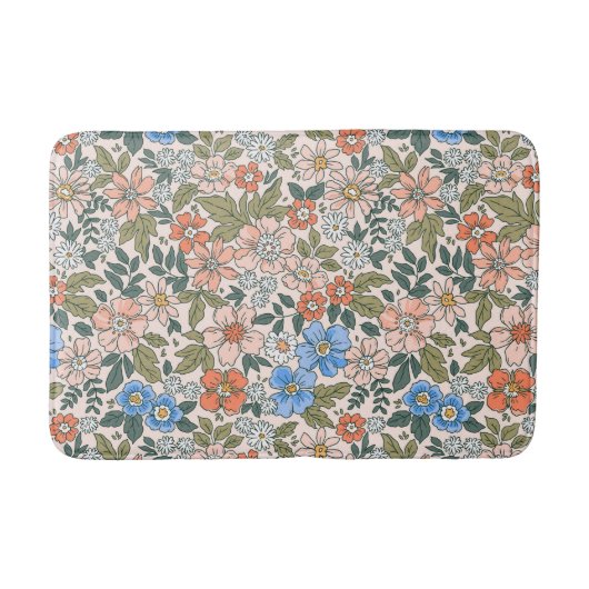 Coral Garden Flower Pattern Badmat (Voorkant)
