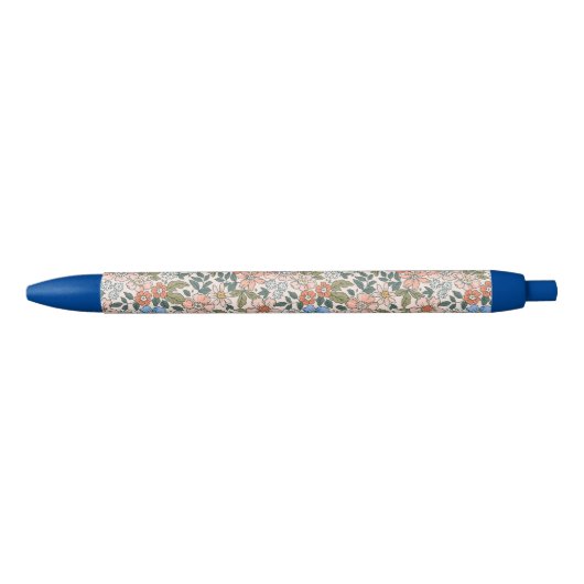 Coral Garden Flower Pattern Blauwe Inkt Pen (Voorkant)