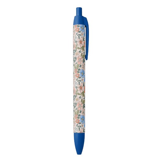 Coral Garden Flower Pattern Blauwe Inkt Pen (Achterkant (Verticaal))