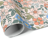 Coral Garden Flower Pattern Cadeaupapier (Rol Hoek)