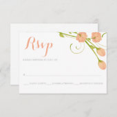 Coral Garden Roses - Carte de réponse RSVP (Devant / Derrière)