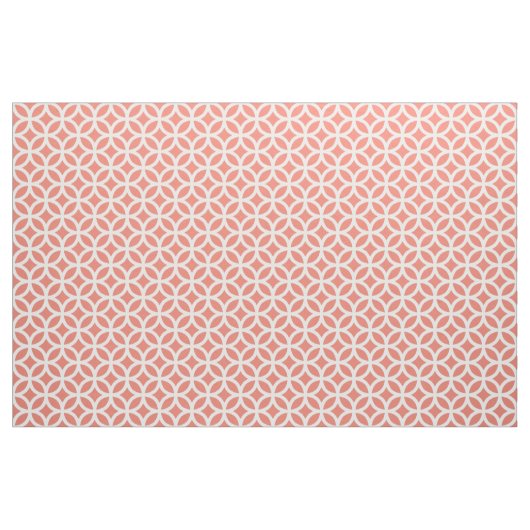 Coral Geometric Pattern Fabric Stof (Yard (91,4 cm))