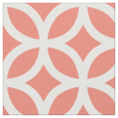 Coral Geometric Pattern Fabric Stof (Close Up)