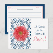 Coral Gerbera Daisy Marine Recette Carte Fête des (Devant / Derrière)