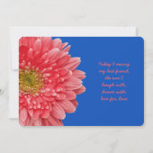 Coral Gerbera Daisy Royal Blue Faire-part de maria (Dos)