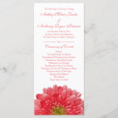 Coral Gerbera Daisy White Wedding Program Programma (Voorkant)