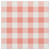 Coral Gingham Pattern Fabric Stof (Close Up)
