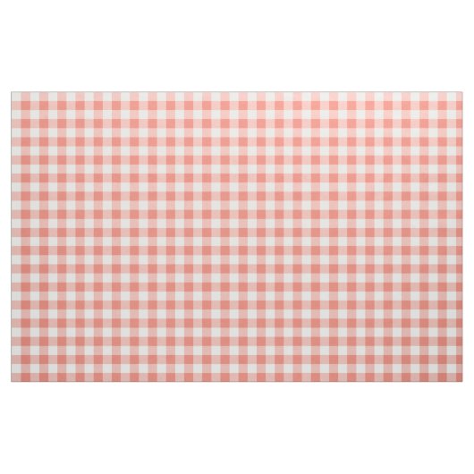 Coral Gingham Pattern Fabric Stof (Fat Quarter)