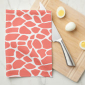 Coral Giraffe Pattern Theedoek (Quarter Fold)