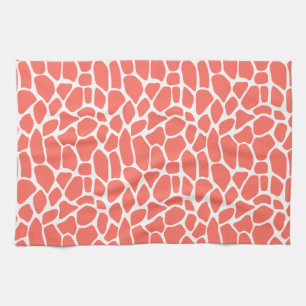 Coral Giraffe Pattern Theedoek