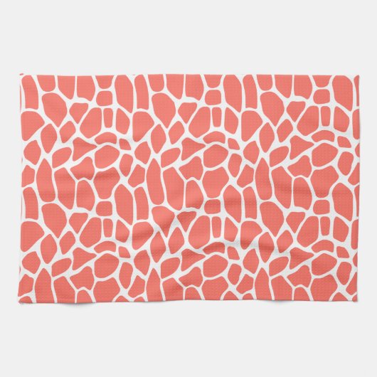 Coral Giraffe Pattern Theedoek (Horizontaal)
