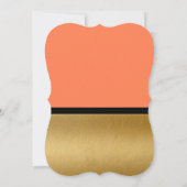Coral Gold & Black Modern Glam Chic Invitations (Dos)