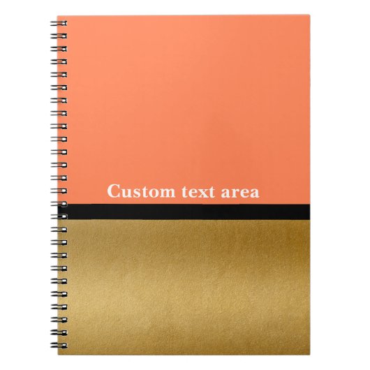 Coral & Gold Cahier Journal Moderne Glamour (Devant)