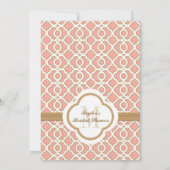 Coral Gold Fêtes des mariées marocaines Invitation (Dos)