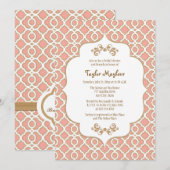 Coral Gold Fêtes des mariées marocaines Invitation (Devant / Derrière)