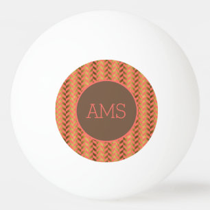 Coral Gold Herringbone Monogram Pingpongballen