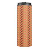 Coral & Gold Herringbone Monogram Thermosbeker (Achterkant)