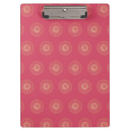 Coral | Golden Zinnia Flower Medallions Klembord