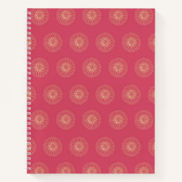 Coral | Golden Zinnia Flower Medallions Notitieboek