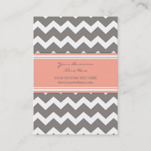 Coral Gray Chevron Retro Visitekaartjes