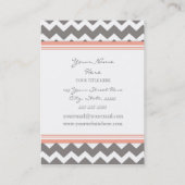Coral Gray Chevron Retro Visitekaartjes (Achterkant)