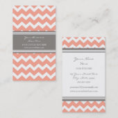 Coral Gray Chevron Retro Visitekaartjes (Voorkant / Achterkant)