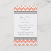 Coral Gray Chevron Retro Visitekaartjes (Achterkant)