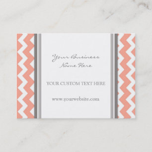 Coral Gray Chevron Retro Visitekaartjes
