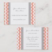 Coral Gray Chevron Retro Visitekaartjes (Voorkant / Achterkant)