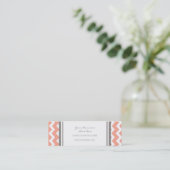 Coral Gray Chevron Retro Visitekaartjes (Staand voorkant)