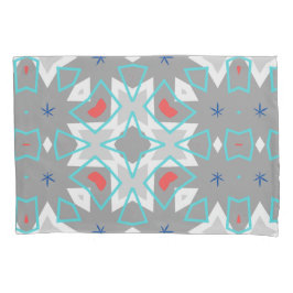 Coral Gray Mandala Pattern | Geometric Floral Boho Kussensloop